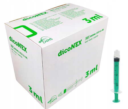 Luer-Lock striekačka 3ml dicoNEX - 10 ks.