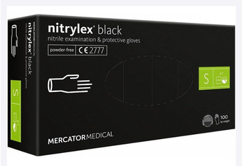 NITRYLEX fekete Mercator nitril kesztyű fekete S méret 100 db-os csomag.