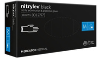 Rękawice nitrylowe NITRYLEX black Mercator czarne rozmiar M opakowanie 100 szt.